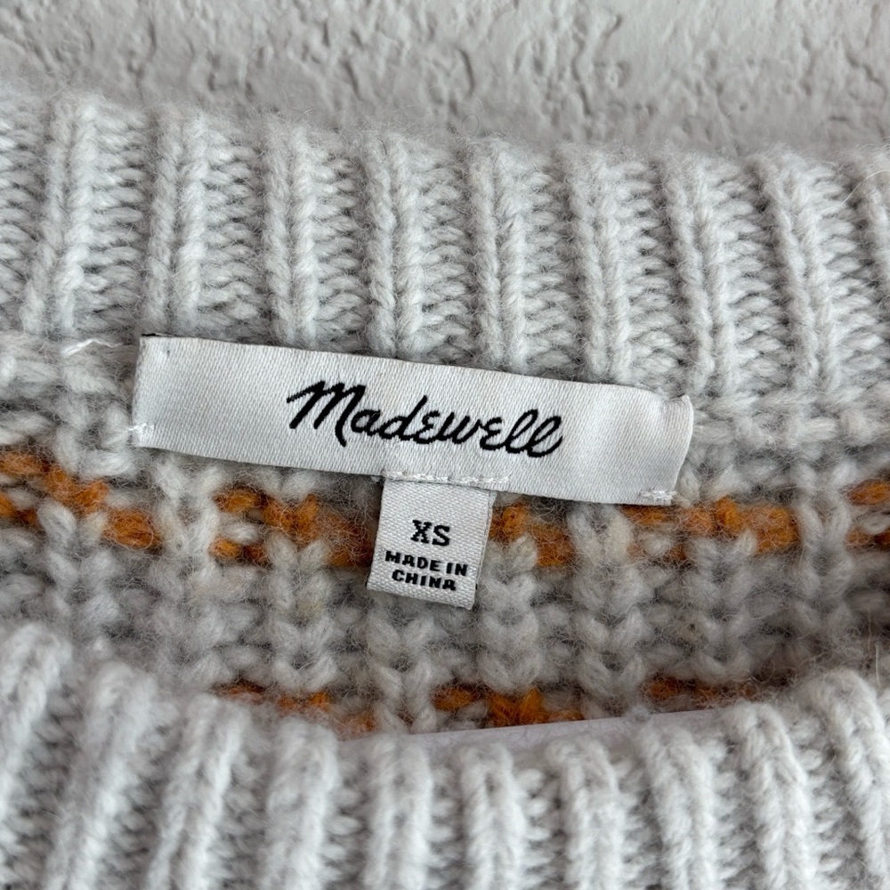 Madewell Striped Barfield Sweater Merino Wool and Alpaca XS - Picture 3 of 7